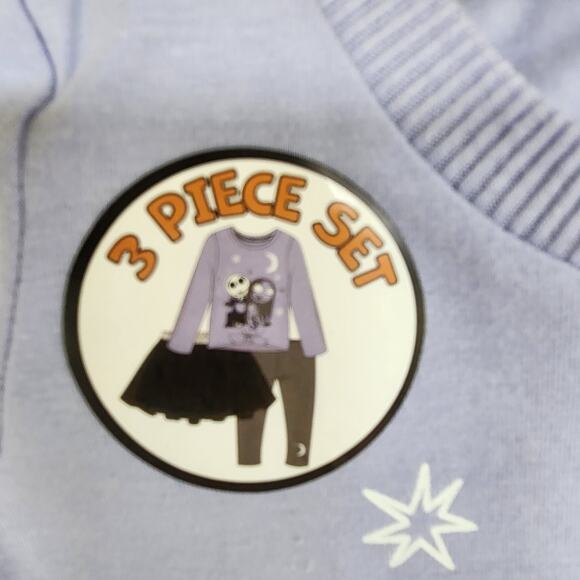 Disney Nightmare Jack Sally 3 Piece Set Skirt Toddler Girls Size 2T Purple Black - Picture 3 of 6